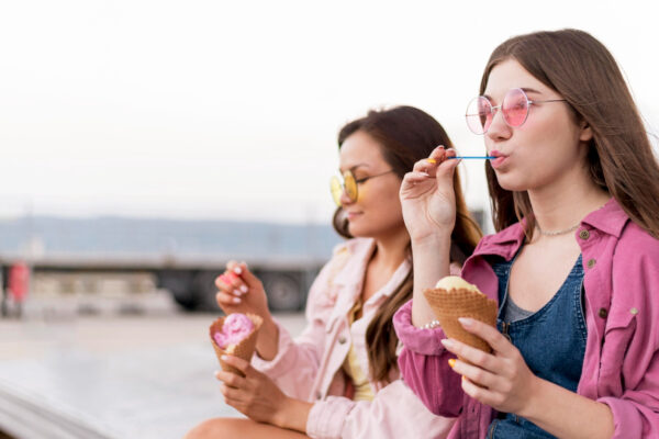 2 girls eating some Summer Treats