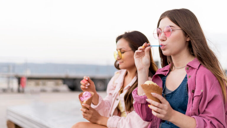 2 girls eating some Summer Treats